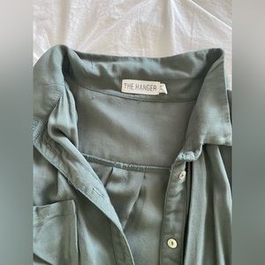 Green button up cardigan